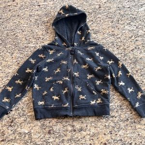 Cat & Jack - Toddler Size 4T - Grey & Gold - Unicorn - Zipup Hooded Swea…